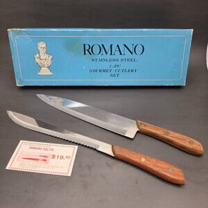 Romano Stainless Steel Cutlery Set 2 Piece Vintage Tusten Knife Damaged Box